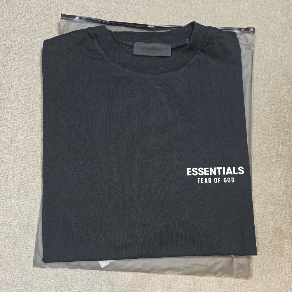 Fear of God Essentials Black Cotton Jersey Short Sleeve Crew Neck T-Shirt Size L